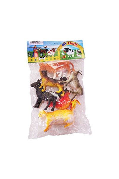 SUDESA OYUNCAK 6'LI ÇİFTLİK HAYVANLARI SETİ KEDİ-HOROZ-EŞEK-KÖPEK-BOGA-KEÇİ 828-16