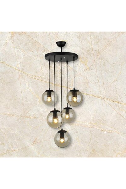 OSC HOME AYDINLATMA TASARIM Spor Rustik avize 5 li  bal cam