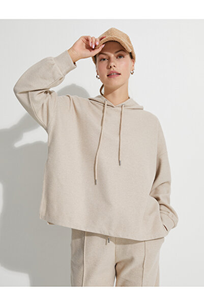 Koton Mikina s kapucí, žebrovaná ramena, dlouhý rukáv