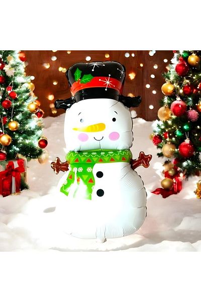 parti sürprizi New Year's Party Snowman Foil Balloon 1 Piece