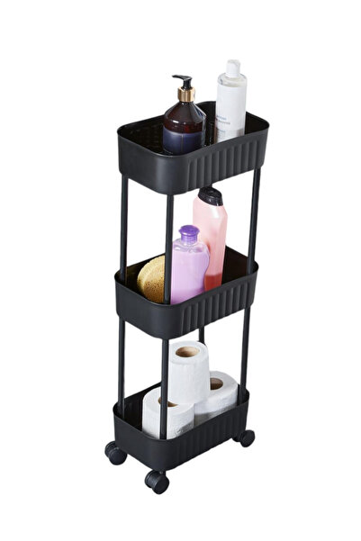 AHİR TİCARET Tekerlekli 3 Katlı Mini Banyo Ve Mutfak Raf Düzenleyici