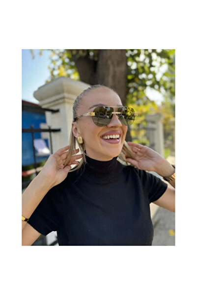 Bottega Veneta BV1342S003 Unisex Güneş Gözlüğü Gold Metal Çerçeve Yeşil Lens ...