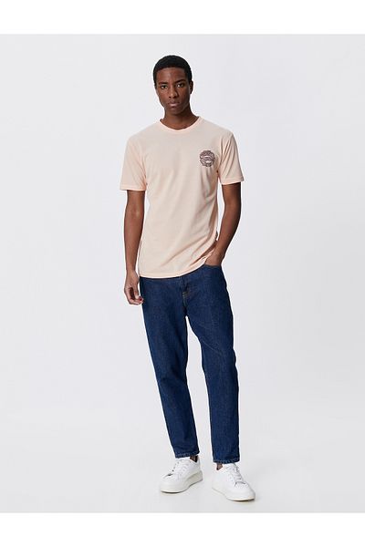 Koton Snake Printed T-Shirt Slim Fit Crew Neck Short Sleeve