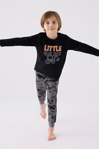 ROLY POLY 3426-2 Little Builder Dozer Printed Combed Cotton Pajama Suit
