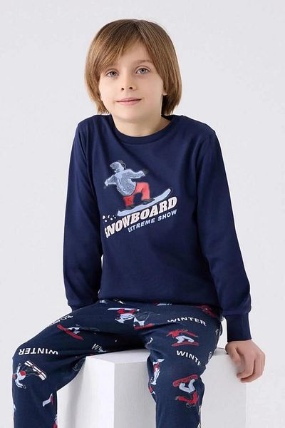 ROLY POLY 3435-2 Snowboard Elastic Combed Cotton Pajamas Set
