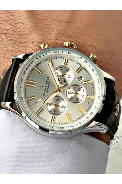 Romanson Function Black Color Leather Cord Steel Case Men's Wrist Watch 1578B