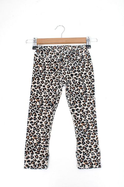 Name Baby Girl's French Velvet Leopard Pattern Soft Leggings