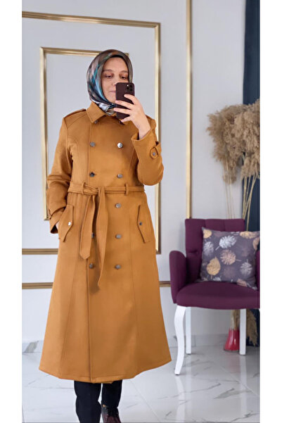 feray suda Kadın Kışlık Spor Şık  Sıcak Tutan Süet Düğmeli Giyçık Kap