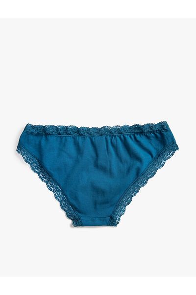 Koton Brief Panties Lace Slogan Printed