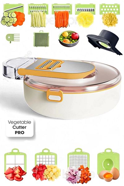Tilbe Home Pro Magnifying Glass Vegetable and Onion Cube Cutter - Grater Set with Slicer Bowl