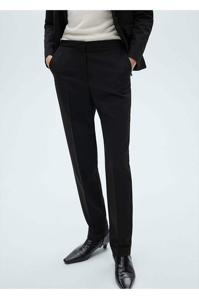 MANGO Woman Straight cut fabric pants