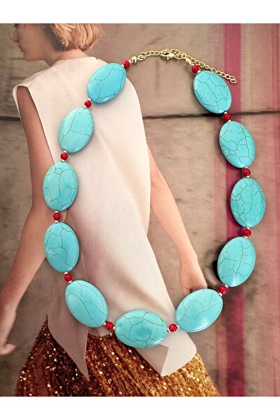 Turquoise Oval Gemstone Necklace