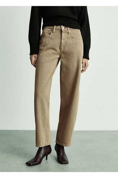 MANGO Woman Bet Ballon-Schnitt-Jeanshose mit hoher Taille