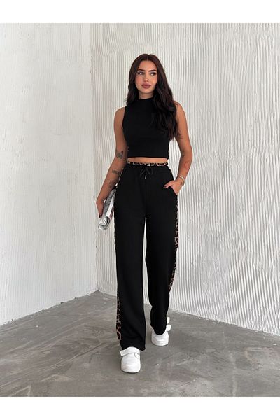 MİSPİER Modal Trousers with Leopard Garnish