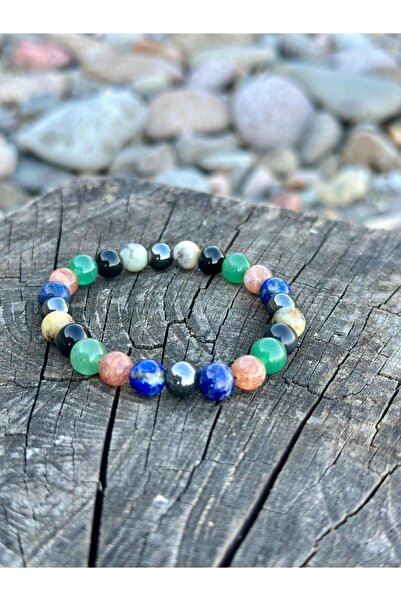 Zodyak Doğal Taş سوار من الحجر الطبيعي مقاس 8 مم، اللازورد - حجر الشمس - افين...