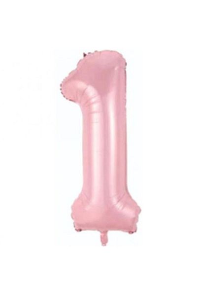 parti sürprizi Baby Pink 1 Number Foil Balloon 76 Cm 1 Piece