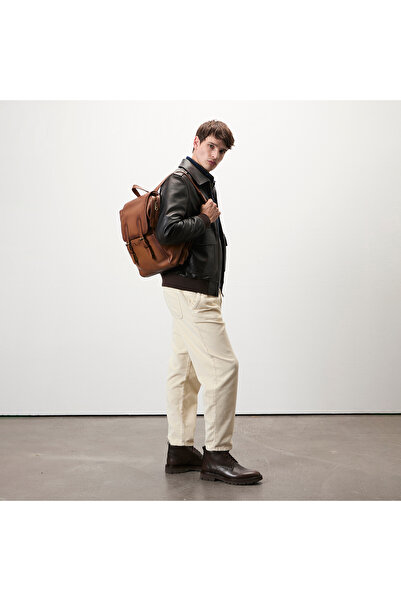 Desa Mateo Brown Vintage Leather Backpack