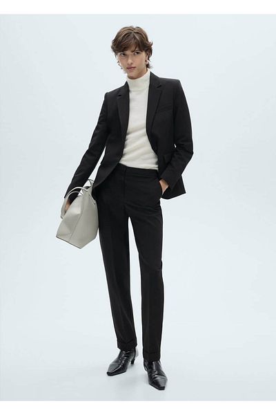 MANGO Woman Straight cut fabric pants