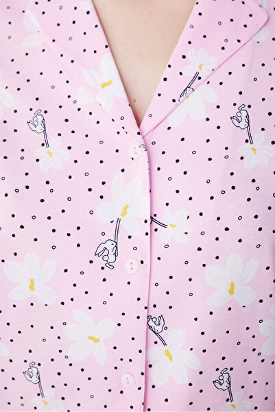 Penti Flora Pink Shirt and Trousers Pajama Set
