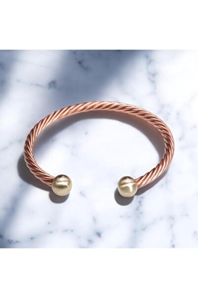 Sırlı Sepet Mıknatıslı Burgu Bakır Bilezik