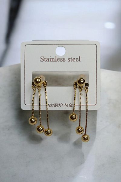 ESMERAY STEEL Stylish Design Earrings with Doric in Superior Steel Swinging Chain Extension