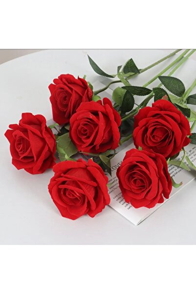 tml temalife 10 ADET YAPAY ÇİÇEK KADİFE GÜL 1.KALİTE DEKORATİF GÜL