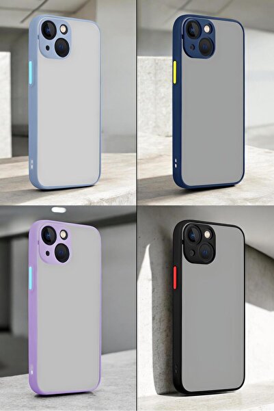 mooodcase iPhone 15 Uyumlu Buzlu Şeffaf Kamera Koruma Çerçeveli Telefon Kılıfı