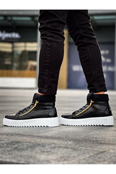 BOA SNR 512 BOA Товста висока підошва, подвійна блискавка, чорні чоловічі спортивні черевики