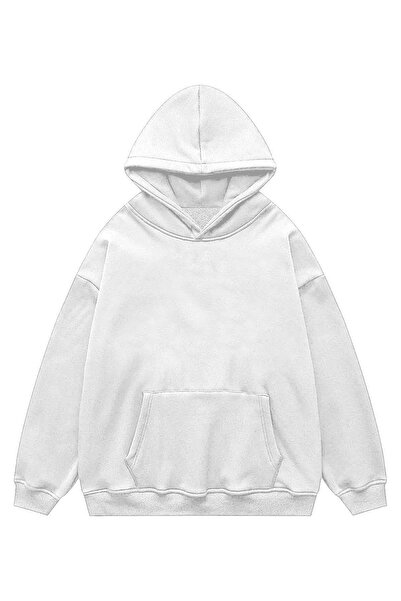 Disante سويت شيرت أبيض بقلنسوة أساسي للجنسين