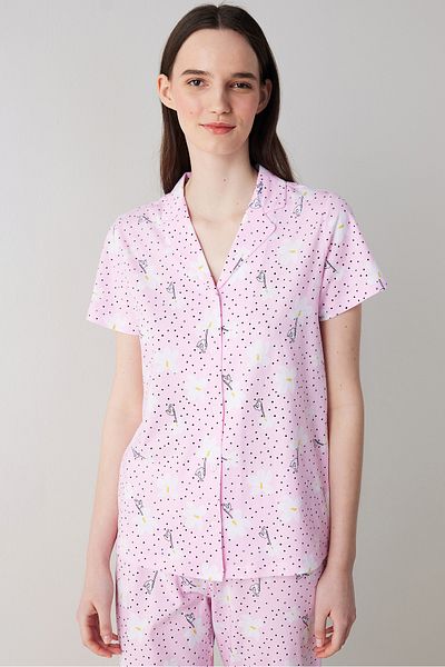 Penti Flora Pink Shirt and Trousers Pajama Set