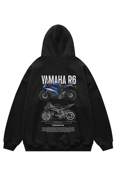 Disante Yamaha R6 Unisex Hooded Hoodie Sweatshirt