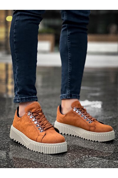 BOA Ba0505 Hook-Up Lace-Up Tan Color High-Top Casual Shoes