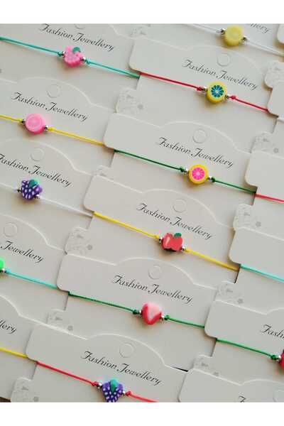 Nas Aksesuar karne hediyesi mezuniyet okul öncesi öğrenciye meyve bileklik çeşitleri karışık renk 10 adet