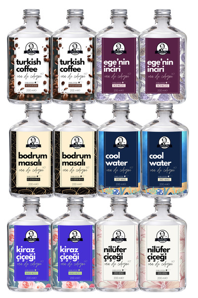 Özcan Bey Deluxe Serisi Hediyelik Özel Parfümlü Kolonyalar 12'li Avantaj Seti...