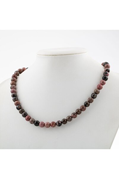 LADIN DOGALTAŞ Unisex White Natural Stone Necef Dizi Sphere Cut Necklace 8 mm