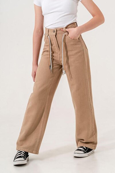 GİYİCEM Kız Çocuk Renkli Keten Pantolon 2554