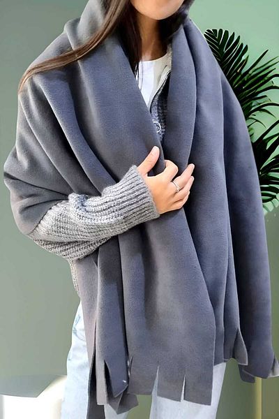 Uniquetrenders Γυναικείο σάλι Winter Tassel Fleece 70 x 185