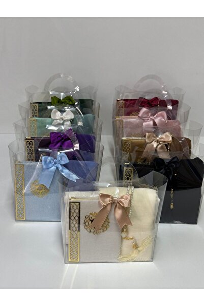 çeyizlik setim 10 adet Hediyelik Karışık Renk Seccade,Yasin,örtü,tesbih seti