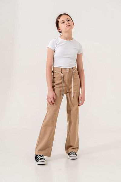 GİYİCEM Girl's Colorful Linen Trousers 2554