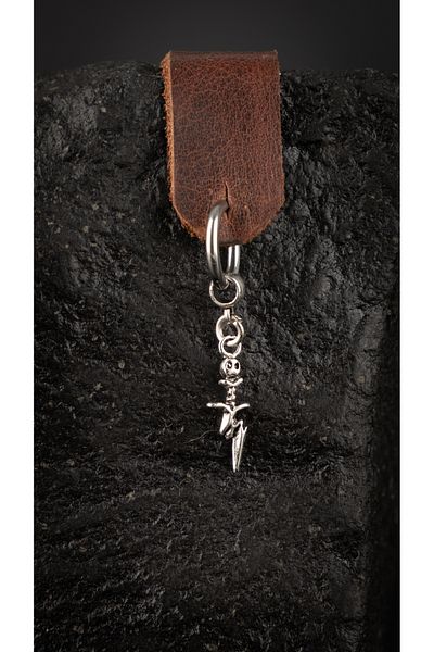 Piercing Market Steel & Silver Men's Unisex Steel Jewelry Ring Dangle Model Earrings Does Not Darken Rust