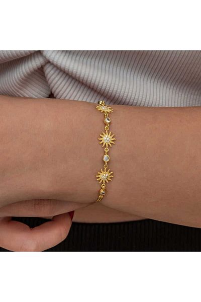 Skygo Silver Gold Sun Women's Bracelet