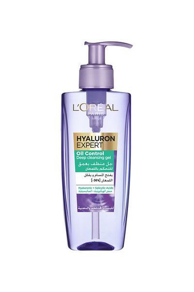 L'Oreal Paris جل التنظيف العميق هيالورون إكسبيرت للتحكم في الزيوت من لوريال باريس مع حمض الهيالورونيك - 200 مل