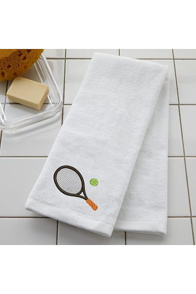 Ursa Tennis Racket and Ball Embroidered Hand and Face Towel 30X50