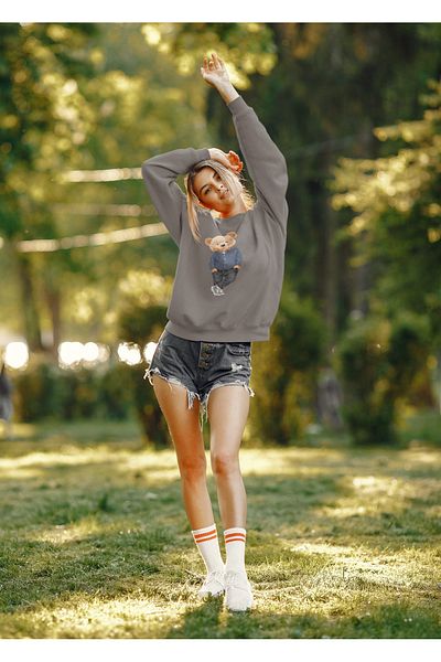 SUNFREE Φούτερ Unisex Oversize - Αρκουδάκι με στάμπα
