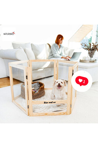 naturbird Pleksi Ahşap Köpek Çiti Alan sınırlayıcı Çit