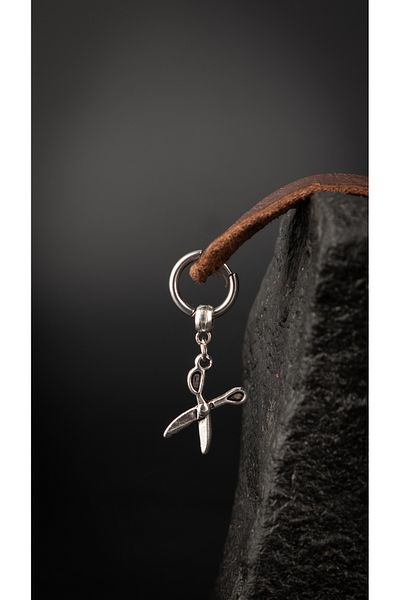 Piercing Market Steel & Silver Men's Steel Ring Dangle Stylish Earrings Rust No Darkening