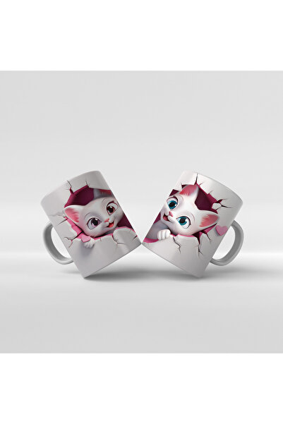 Rengineshop أكواب أكواب مطبوع عليها قطط لطيفة - 1