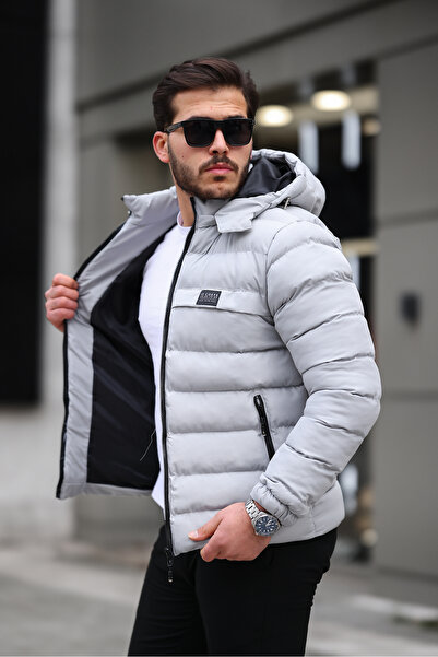 Rogyi Tekstil Palton de iarnă pentru bărbați, cu glugă detașabilă, de calitat...