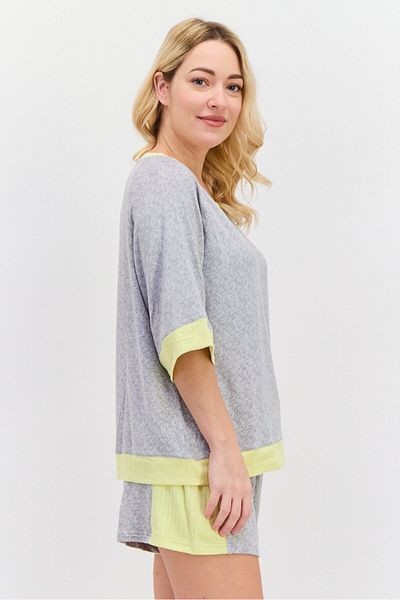 Christian Siriano Women 2 Piece Textured Sleepwear Set, Yellow