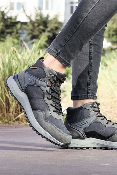 Kocamanlar Ayakkabı Jump 28655 Αδιάβροχη Αντιολισθητική Σόλα Ορθοπεδικές Ανδρικές Μπότες ΓΚΡΙ